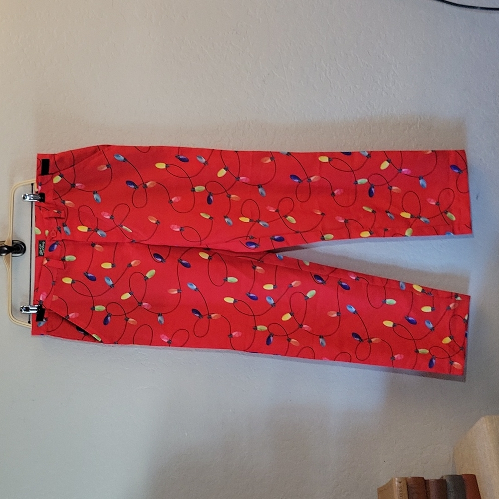 LIFE OF THE PARTY Christmas Lights Novelty Pants L
